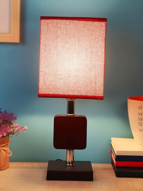 

MFD HOME FURNISHING Red Self Design Quirky Table Lamp