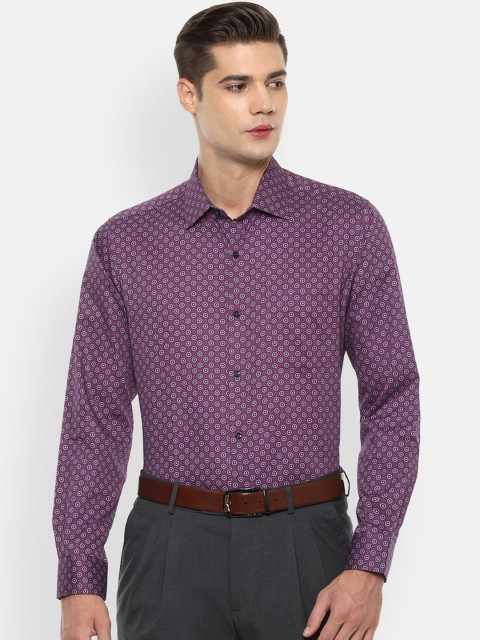 

Van Heusen Men Red & Navy Blue Regular Fit Printed Formal Shirt