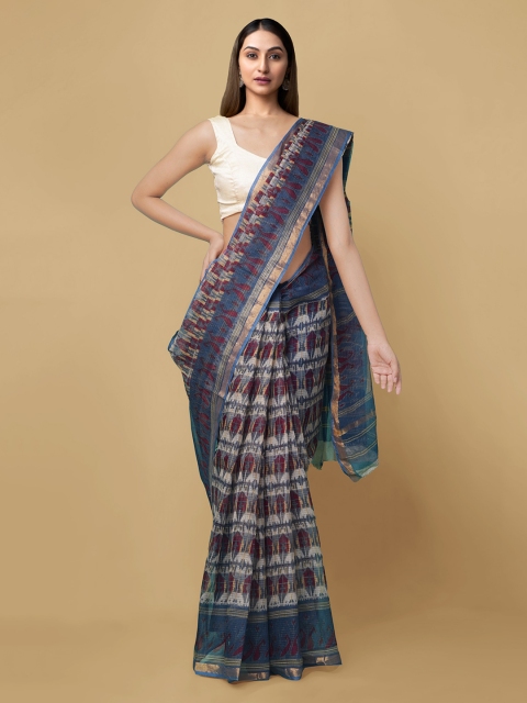 

Unnati Silks Multicoloured Pure Cotton Printed Kota Saree, Multi