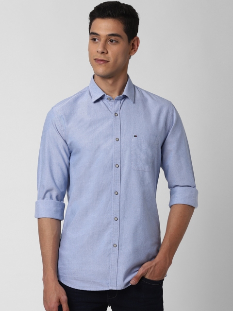 

Peter England Casuals Men Blue Slim Fit Solid Pure Cotton Casual Shirt