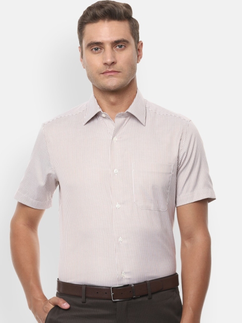 

Louis Philippe Men Beige & Brown Regular Fit Striped Casual Shirt