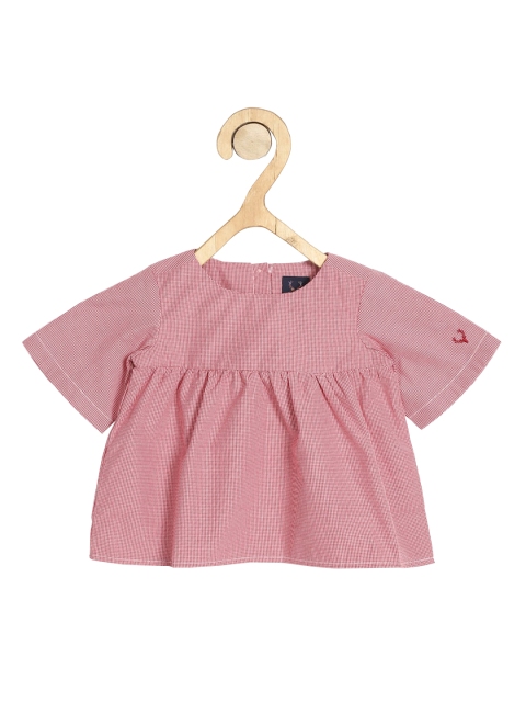 

Allen Solly Junior Girls Red Checked Cotton A-Line Top