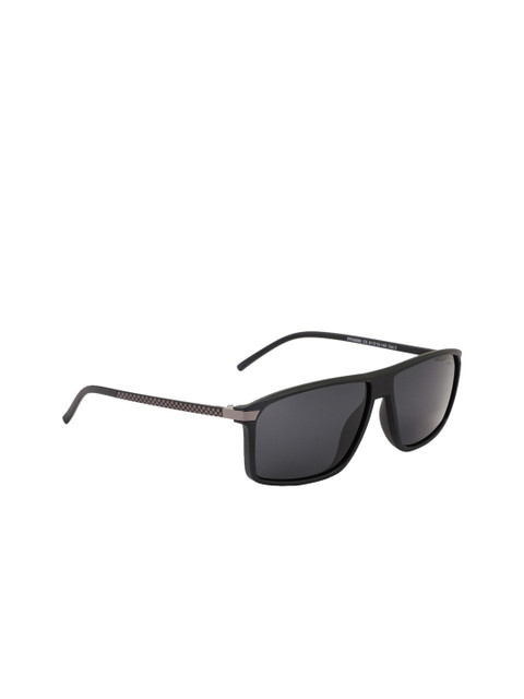 

MARC LOUIS Men Grey Lens & Black Rectangle Sunglasses with Polarised and UV Protected