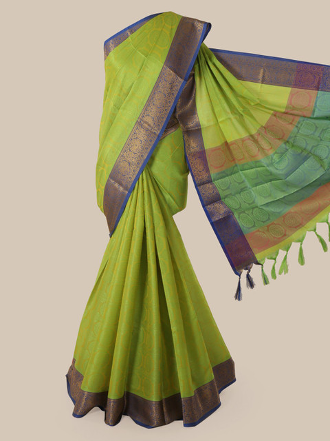 

Pothys Green Woven Design Chanderi Saree