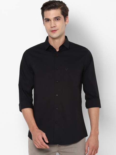 

Allen Solly Men Black Pure Cotton Slim Fit Solid Casual Shirt