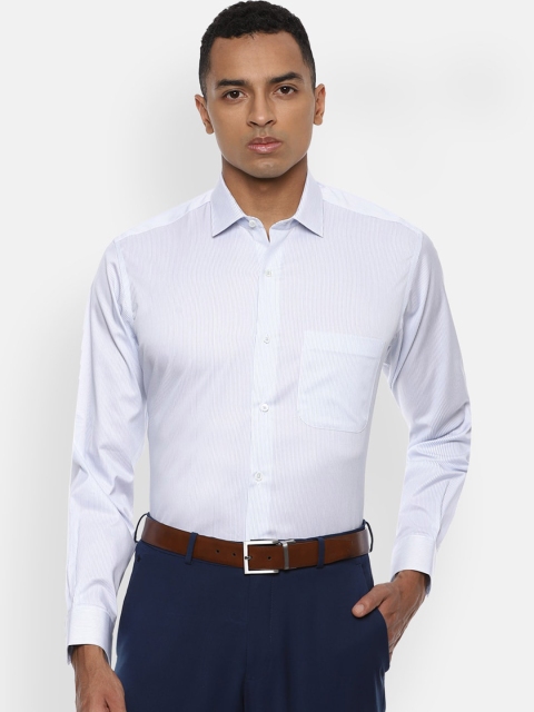 

Van Heusen Men Blue Striped Pure Cotton Formal Shirt