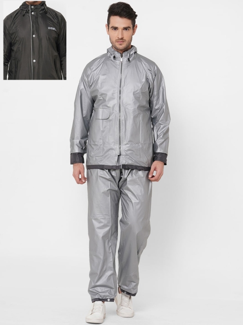 

Zeel Men Grey Solid Reversible Rain Suit