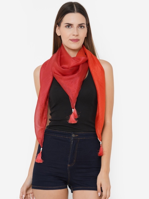 

Get Wrapped Women Silk Square Red Scarf