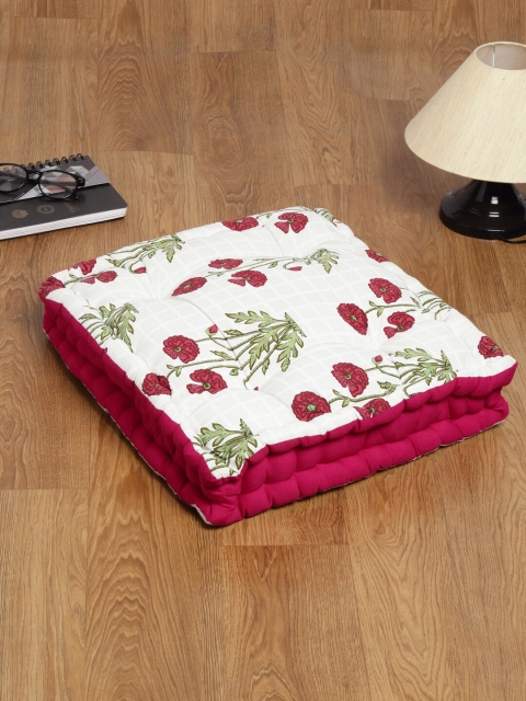 

Rajasthan Decor White & Pink Printed Square Floor Cushions