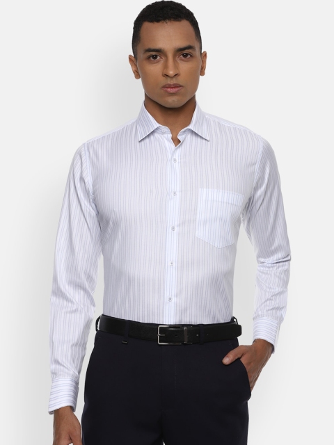 

Van Heusen Men White & Blue Slim Fit Striped Formal Shirt
