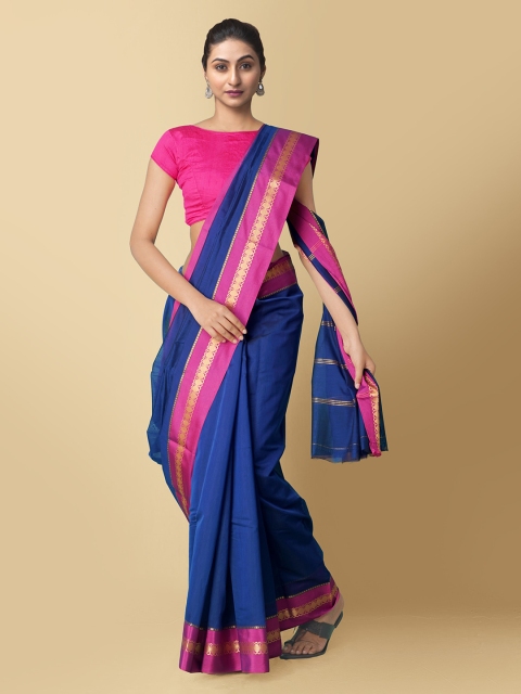 

Unnati Silks Violet Solid Chettinad Saree