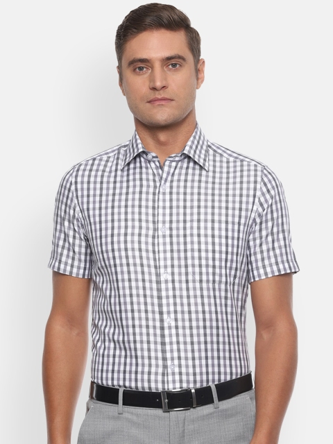 

Louis Philippe Men White & Black Regular Fit Checked Casual Shirt