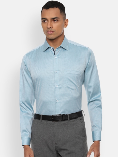 

Van Heusen Men Blue Regular Fit Self Design Formal Shirt