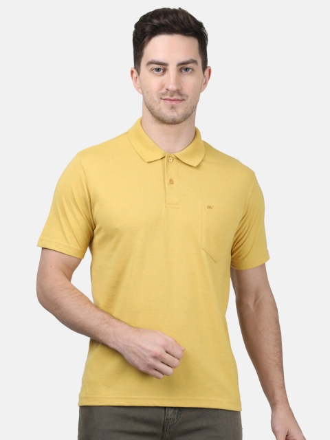 

Monte Carlo Men Yellow Solid Polo Collar T-shirt