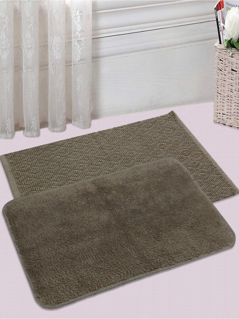 

Saral Home Set of 2 Brown 1200 GSM Cotton Bath Rugs