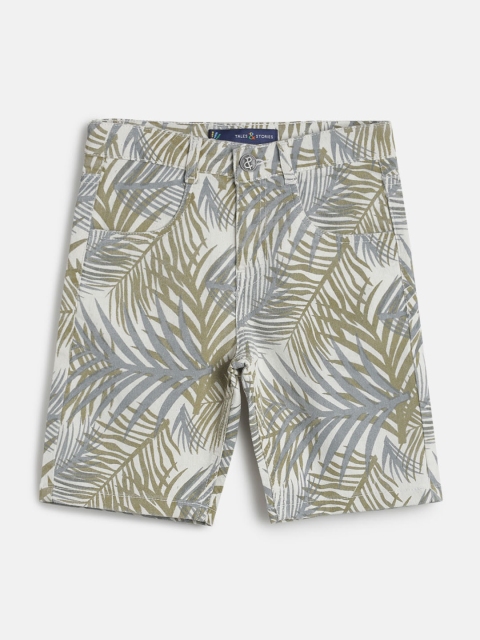 

TALES & STORIES Boys Green Printed Regular Fit Regular Shorts
