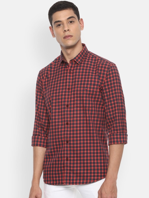 

Louis Philippe Sport Men Red Pure Cotton Slim Fit Checked Casual Shirt