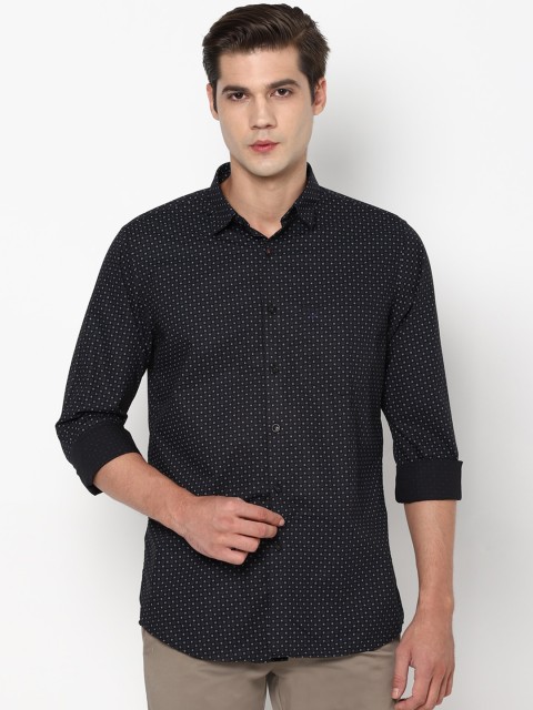 

Allen Solly Men Black Pure Cotton Slim Fit Printed Casual Shirt