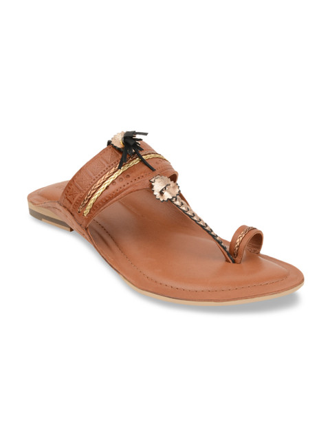 

Rocia Women Tan Solid Leather One Toe Flats