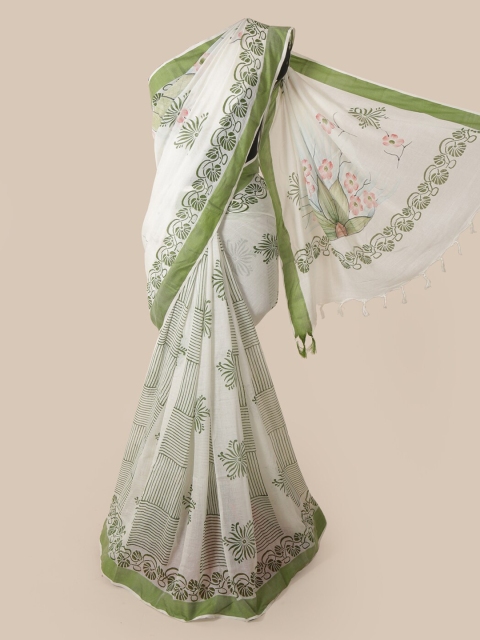 

Pothys White Woven Design Saree