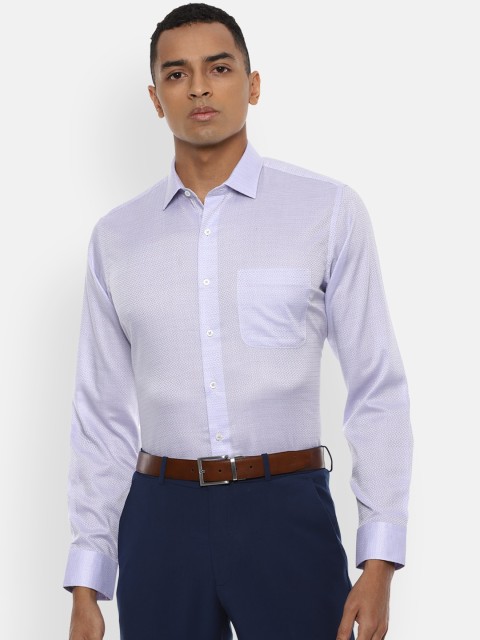 

Van Heusen Men Lavender Slim Fit Self Design Formal Shirt