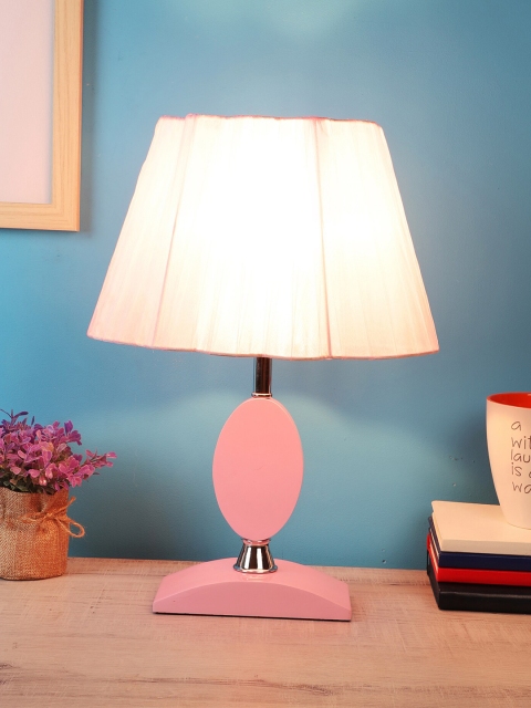

MFD HOME FURNISHING Pink Self Design Contemporary Table Lamp