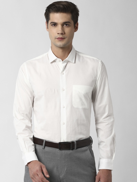 

Peter England Elite Men White Slim Fit Solid Casual Shirt