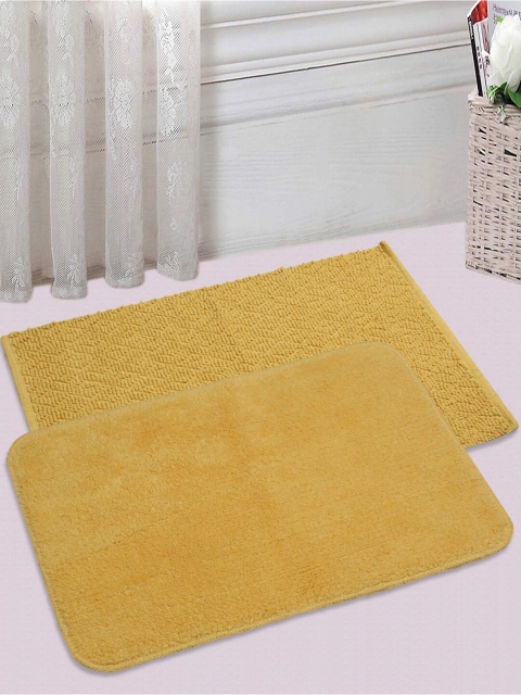 

BIANCA Set Of 2 Mustard Yellow 1200 GSM Cotton Bath Rugs