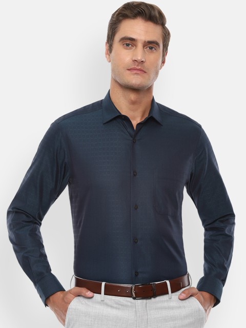 

Louis Philippe Gods & Kings Men Navy Blue Slim Fit Self Design Formal Shirt