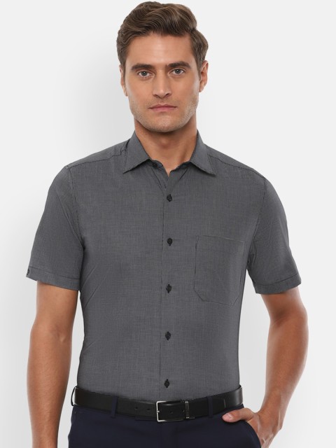 

Louis Philippe Men Charcoal Grey Regular Fit Self Design Casual Shirt