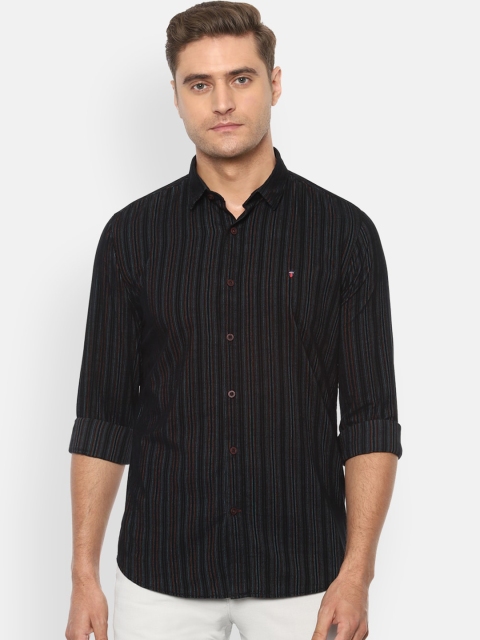 

Louis Philippe Sport Men Black Slim Fit Striped Pure Cotton Casual Shirt