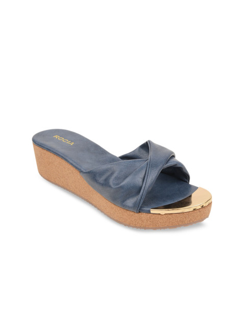 

Rocia Women Blue & Gold-Toned Textured Sandals