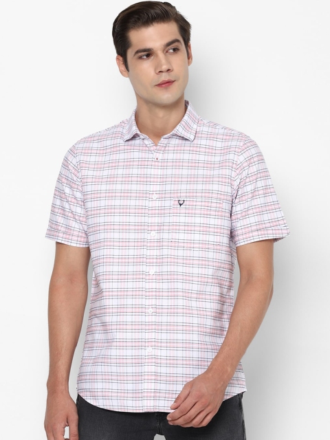 

Allen Solly Men Pink Pure Cotton Slim Fit Checked Casual Shirt