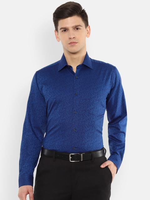 

Van Heusen Men Blue Regular Fit Printed Formal Shirt