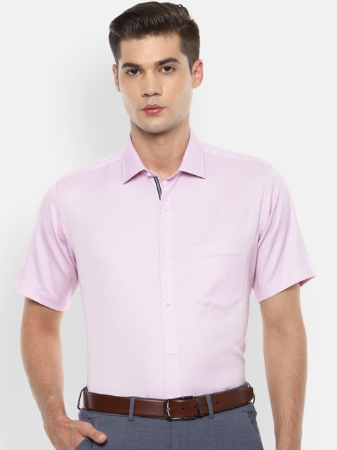 

Van Heusen Men Pink Regular Fit Textured Formal Shirt