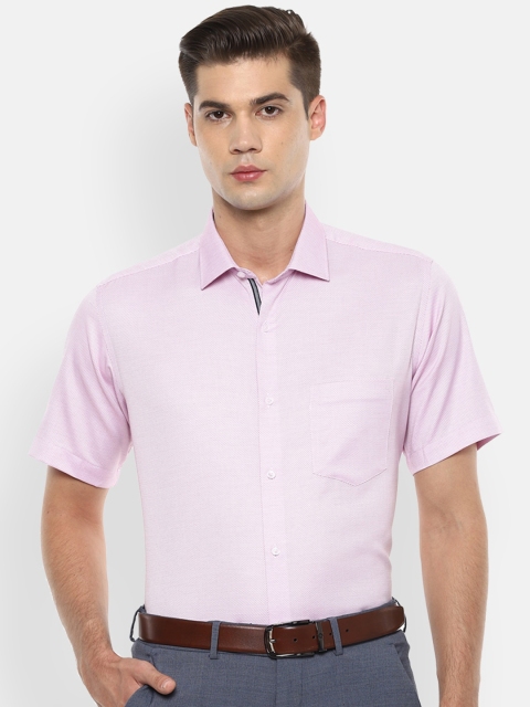 

Van Heusen Men Pink Self Design Regular Fit Pure Cotton Formal Shirt