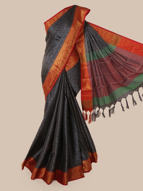 

Pothys Grey Woven Design Chanderi Saree