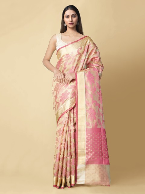 

Unnati Silks Yellow Woven Design Banarasi Saree