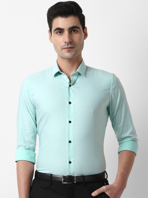 

Louis Philippe Sport Men Turquoise Blue Slim Fit Printed Casual Shirt