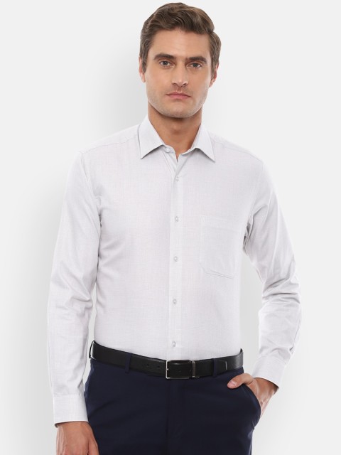 

Louis Philippe Men Grey Slim Fit Self Design Casual Shirt