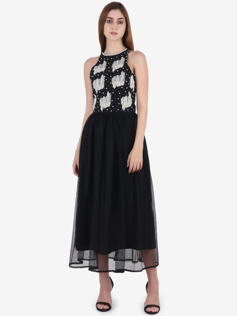 

Diwaah Black Net Embellished Maxi Dress