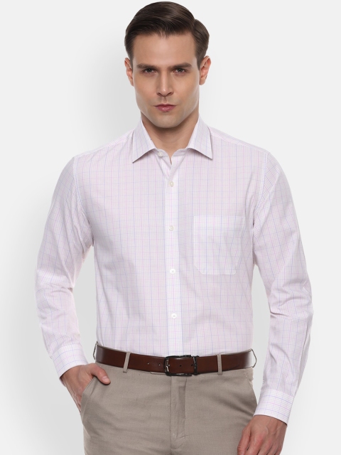 

Louis Philippe Men White Slim Fit Checked Casual Shirt