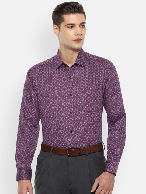 

Van Heusen Men Red & Navy Blue Regular Fit Printed Formal Shirt