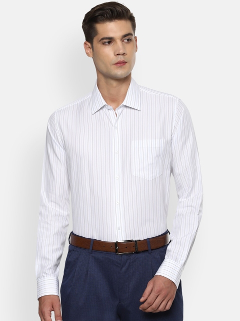 

Van Heusen Men White & Blue Striped Slim Fit Formal Shirt
