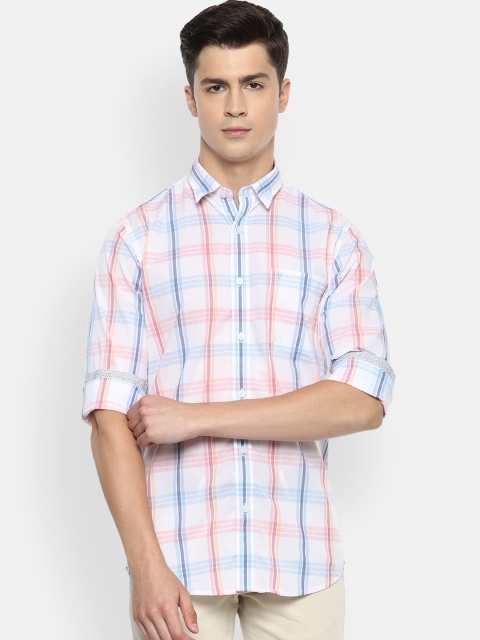 

Van Heusen Sport Men Off-White & Blue Slim Fit Checked Casual Shirt
