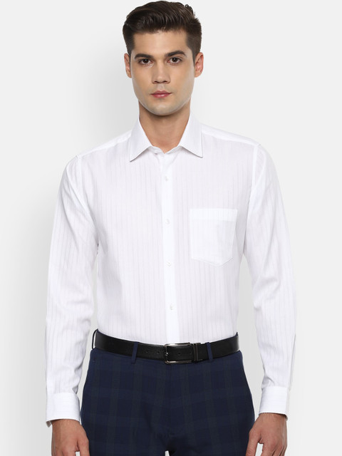 

Van Heusen Men White Regular Fit Striped Cotton Formal Shirt