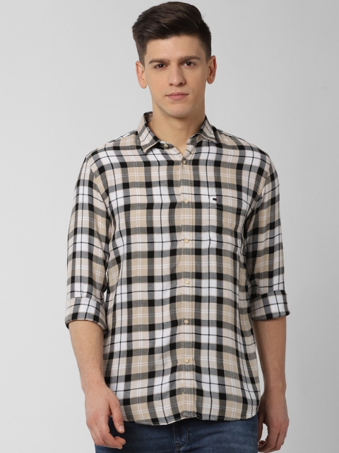 

Peter England Casuals Men Beige Slim Fit Checked Casual Shirt