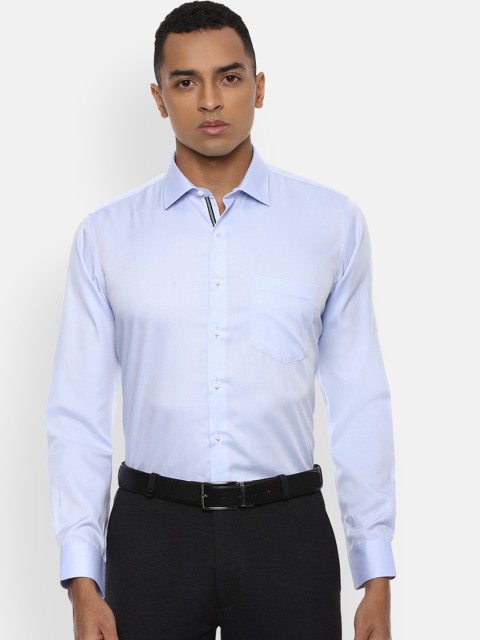 

Van Heusen Men Blue Slim Fit Textured Casual Shirt