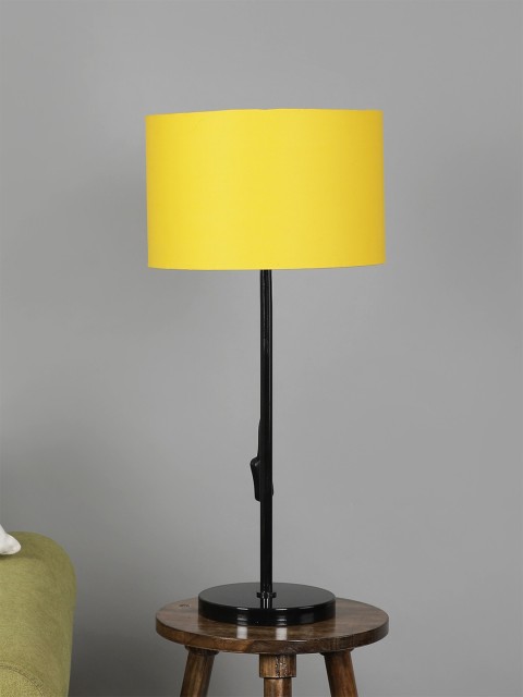 

SANDED EDGE Black & Yellow Solid Contemporary Table Lamp with Shade