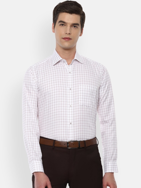 

Van Heusen Men White Checked Pure Cotton Regular Fit Formal Shirt